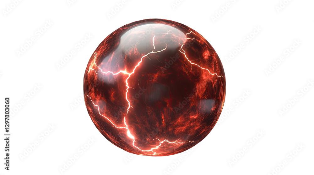 Aufkleber fiery orb: a close-up view of a mesmerizing, fiery orb pulsating with energy.