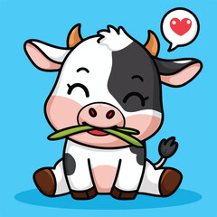 Naklejka premium Cute Baby Cow Vector