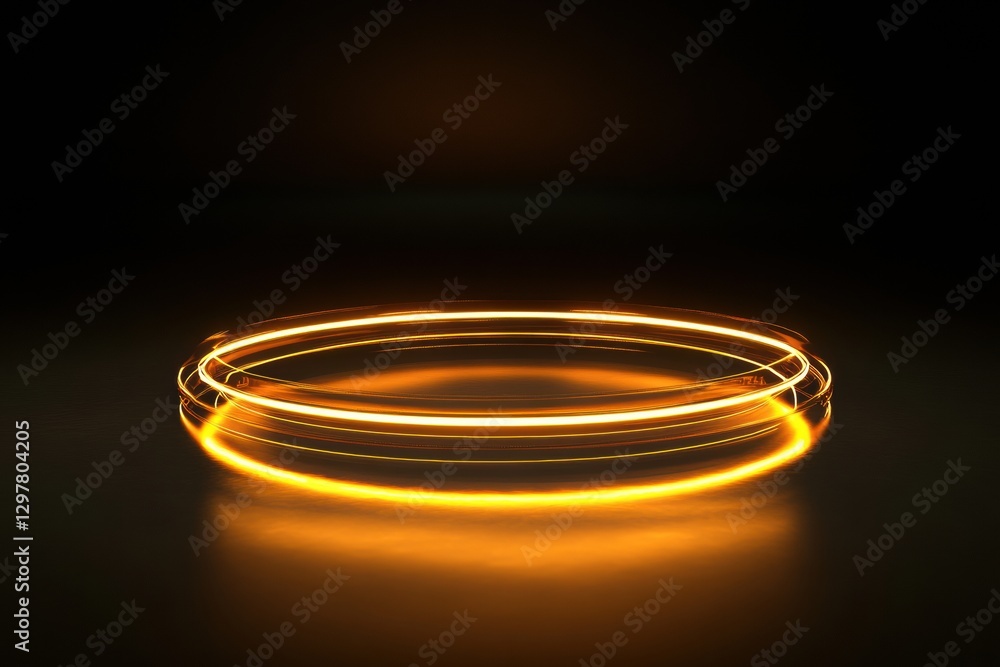 Leinwandbilder light trails create glowing circular patterns on a dark background during a creative photography ses
