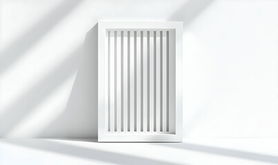 Obraz premium Minimalistic White Vent with Vertical Slats and Soft Shadows