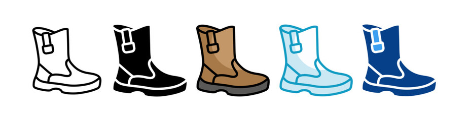 Safety Boots  Icon Set Multiple Style Collection