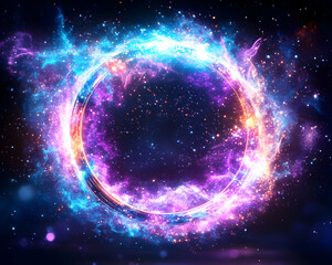 Obraz premium Glowing cosmic ring, space, energy