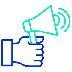 Advertisement outline dual color icon