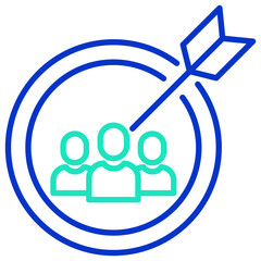 Target users outline dual color icon