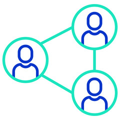 User Network outline dual color icon