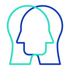 Public relation outline dual color icon