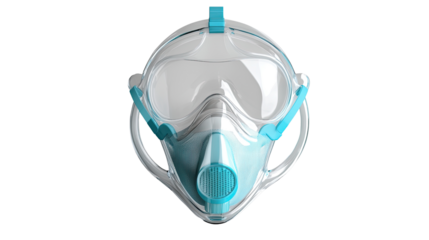 Snorkeling Mask: A close-up shot of a full-face snorkeling mask, showcasing its design with clear lenses and comfortable silicone seals, inviting you to explore underwater worlds. 