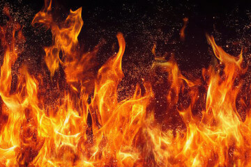 Obraz premium Fire on a black background