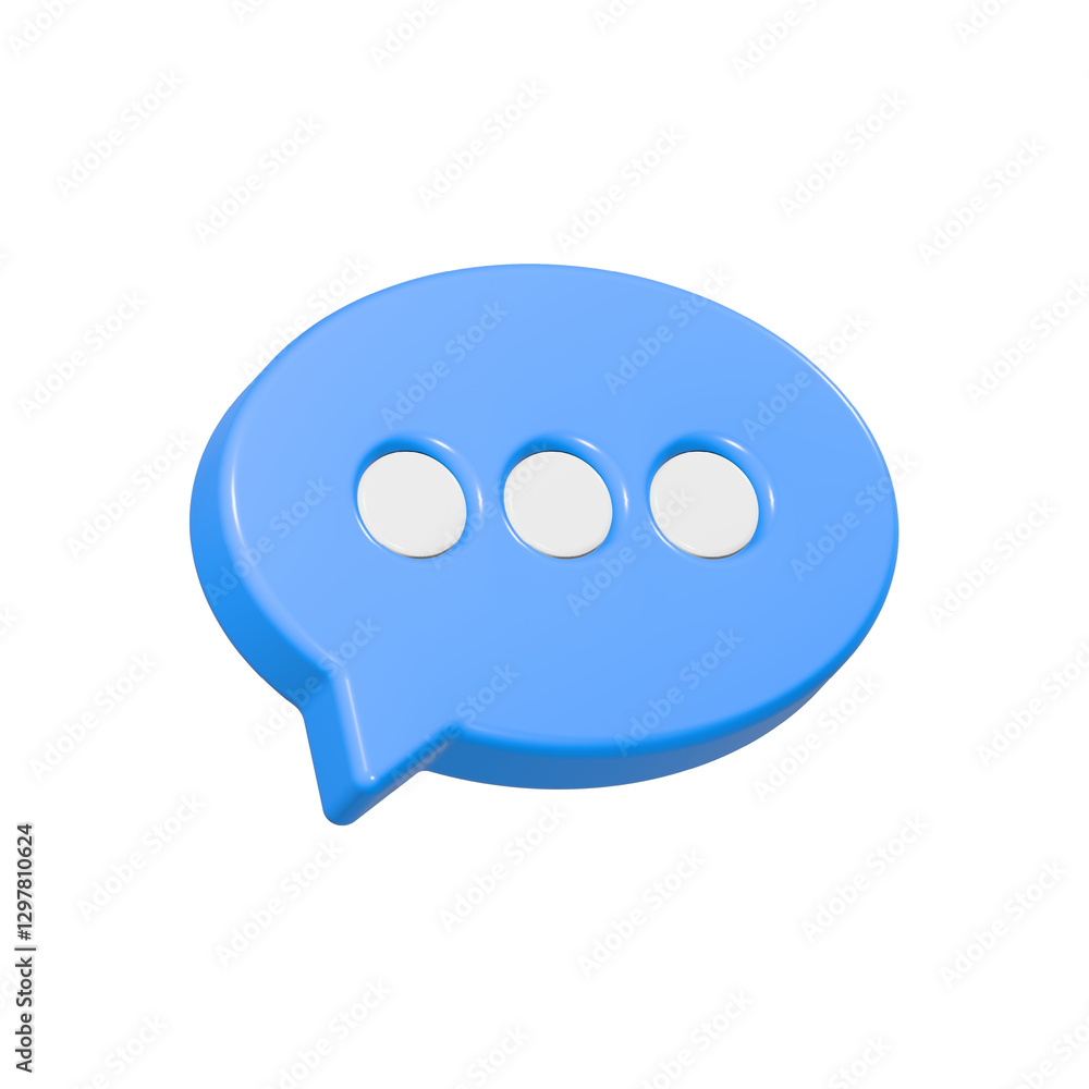 Poster chat bubble symbol icon 3d rendering