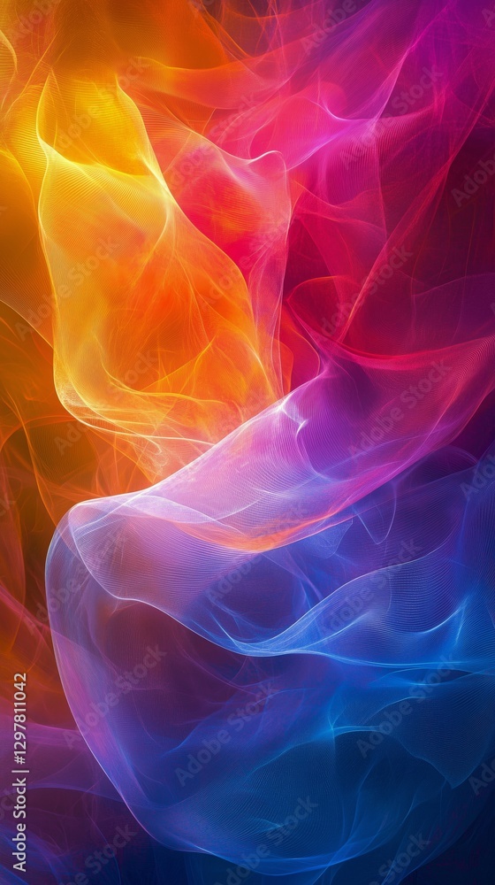 Poster colorful abstract swirls of light and energy create a vibrant display of movement and color