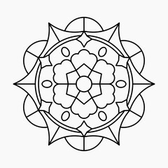 Simple Mandala Coloring Page Vector