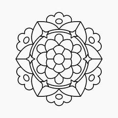 Simple Mandala Coloring Page Vector
