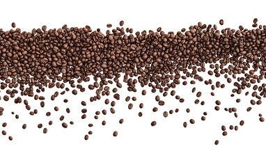 coffee beans falling into the air