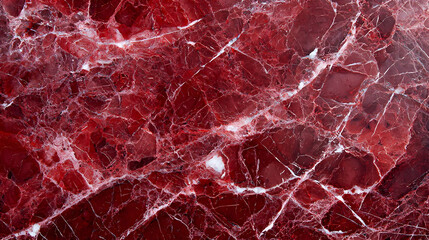 Detailed Red Marble Surface with White Veins Showing Natural Texture and Background