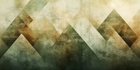 Abstract geometric mountains in earth tones with textured finish