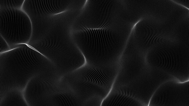 Abstract dotted wave line animation. abstract background with dynamic waves Motin graphics.  Digital structure of the wave flow 4k video.