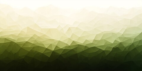 Abstract polygonal representation of a landscape featuring green hues