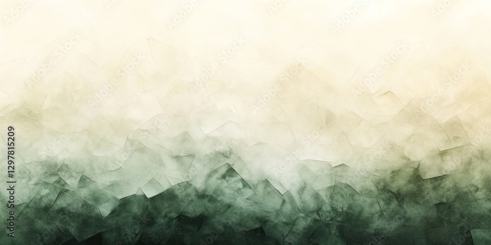Poster abstract rendering featuring polygonal shapes and a green gradient hue