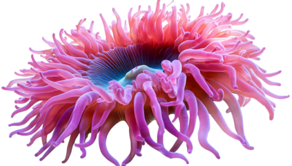 Beautiful sea anemone isolated on white background .PNG