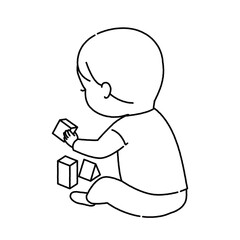 Play alone boy outline