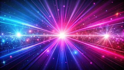 Naklejka premium Purple Pink Neon Laser Lights, Bokeh Background, Glitter Sparkle Stage, Abstract Light Show