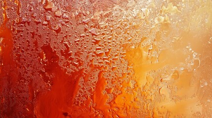Obraz premium Abstract Orange and Yellow Water Droplets Texture Background Digital Art Design High Resolution Vibrant Warm Autumnal Cool Summer Ice Frosty Gradient 