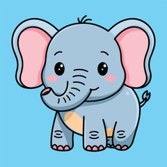 Naklejka premium Cute Baby Elephant Vector