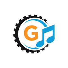 Industrial Logo combine with letter G vector template