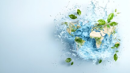 Infographic of a global water stress map highlighting countries and regions that consume more water than their available renewable water sources isolated on a plain background