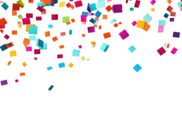  falling colorful  confetties on transparent background