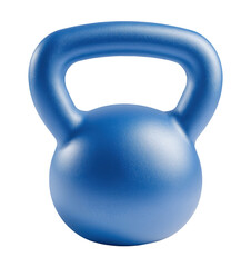 Blue kettlebell isolated on transparent background