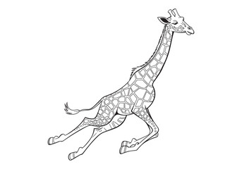 Giraffe Vector Illustration: Detailed Line Art Download High-Quality Giraffe Graphics for Your Designs