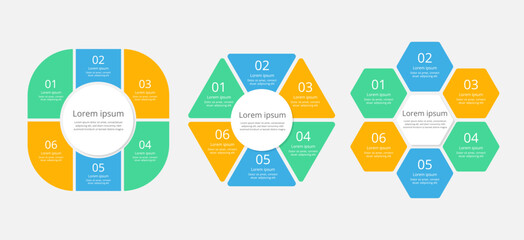Vector Infographic Templates Set. Pie Chart with Place for Your Data. 