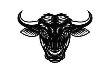 Aurochs Head Silhouette Vector Wild Animal Design