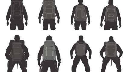 Hikers with backpacks, outdoors, travel