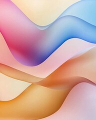 A beautiful abstract background with soft pastel waves in shades of pink, blue, and yellow, creating a smooth, flowing texture.