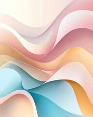 A beautiful abstract background with soft pastel waves in shades of pink, blue, and yellow, creating a smooth, flowing texture.