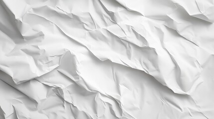 Fototapeta premium Creased white paper with folds and wrinkles as a textured background for posters.