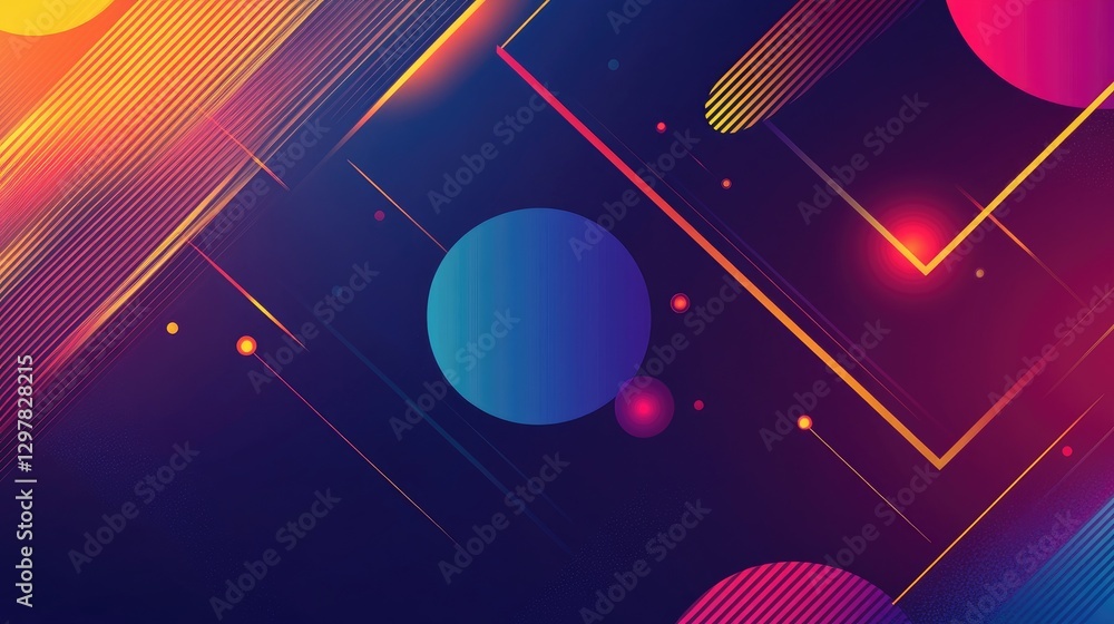 Poster a modern abstract background with geometric shapes and gradients blending seamlessly, providing a cl