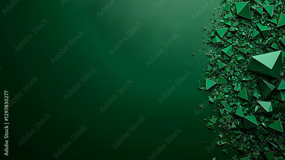 Aufkleber emerald green abstract geometric triangle shapes mosaic pattern design background