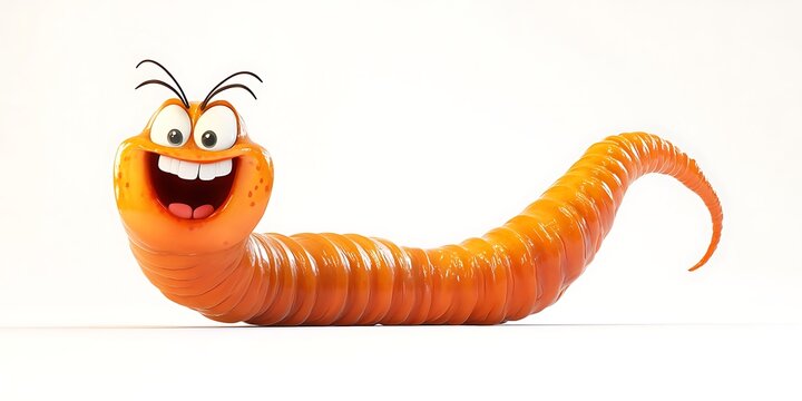 a cartoon worm with a mouth and teeth
