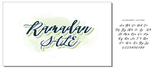 Stylish Cursive Text Typography Saying Ramadan Sale