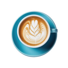  cup of hot coffee with milk Cream on transparent background