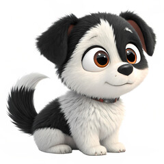 Obraz premium 3d cartoon dog on transparent background