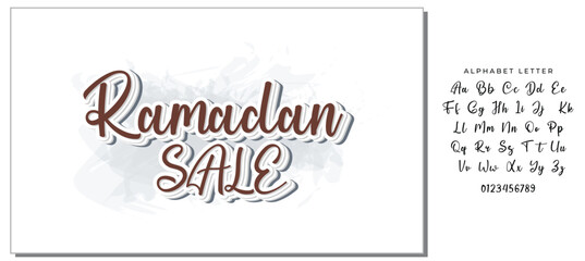 Stylish Cursive Text Typography Saying Ramadan Sale