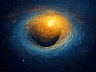 abstract space background with Golden vortex and galaxy, 300dpi, illustration