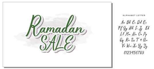 Stylish Cursive Text Typography Saying Ramadan Sale