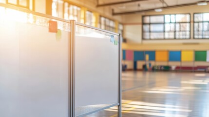 Indoor Gym with Safety Dividers and Soft Lighting