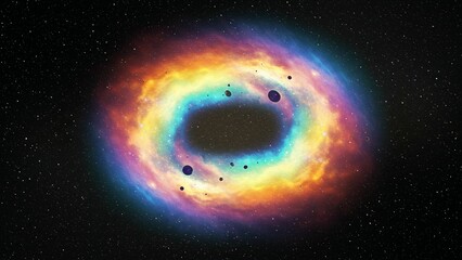 Obraz premium Colorful cosmic black hole in deep space