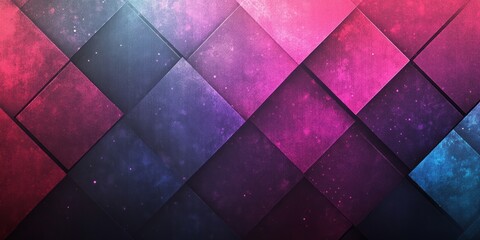 Diagonal array of textured squares with varied cosmic colors
